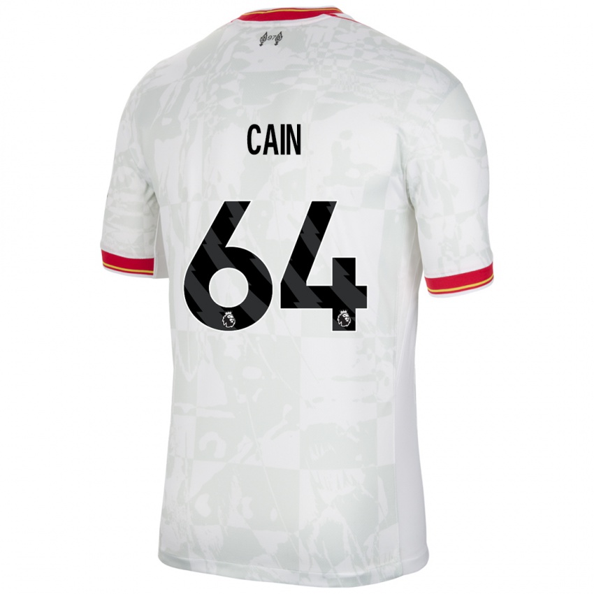 Homem Camisola Jake Cain #64 Branco Vermelho Preto Terceiro 2024/25 Camisa