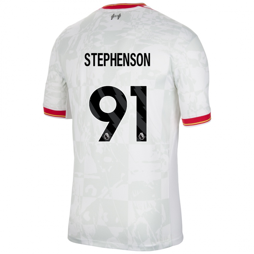 Homem Camisola Luca Stephenson #91 Branco Vermelho Preto Terceiro 2024/25 Camisa