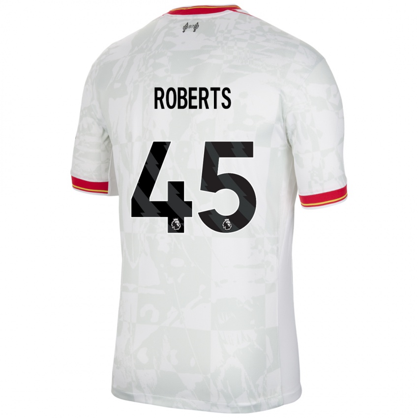 Homem Camisola Iwan Roberts #45 Branco Vermelho Preto Terceiro 2024/25 Camisa