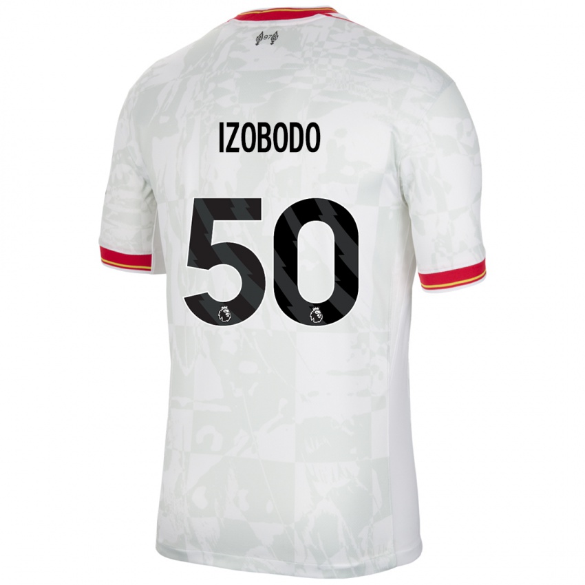 Homem Camisola Elijah Izobodo John #50 Branco Vermelho Preto Terceiro 2024/25 Camisa