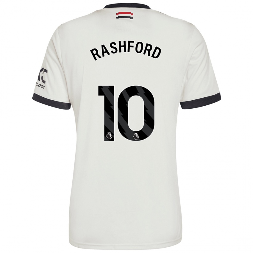 Homem Camisola Marcus Rashford #10 Off White Terceiro 2024/25 Camisa