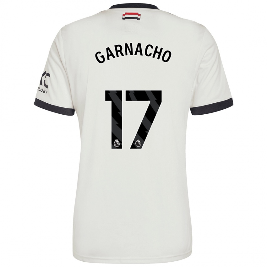 Homem Camisola Alejandro Garnacho #17 Off White Terceiro 2024/25 Camisa