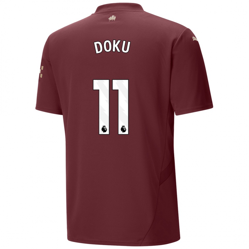 Homem Camisola Jérémy Doku #11 Marrom Terceiro 2024/25 Camisa