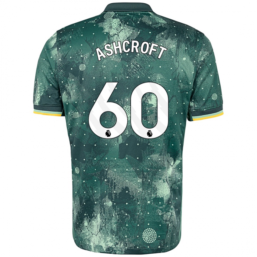 Homem Camisola Tyrell Ashcroft #60 Verde Menta Terceiro 2024/25 Camisa