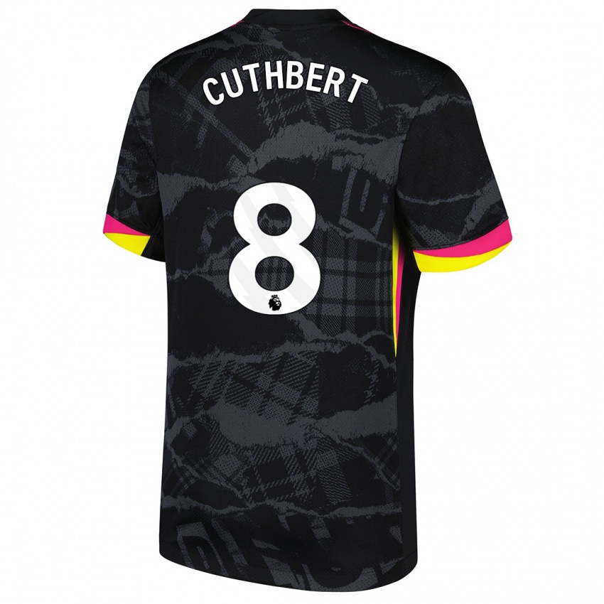 Homem Camisola Erin Cuthbert #8 Rosa Preto Terceiro 2024/25 Camisa