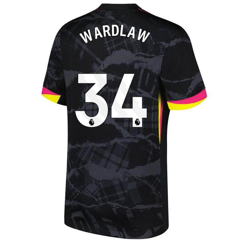 Homem Camisola Charlotte Wardlaw #34 Rosa Preto Terceiro 2024/25 Camisa