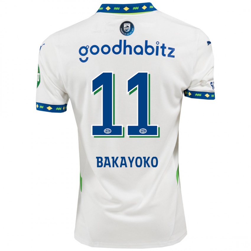 Homem Camisola Johan Bakayoko #11 Branco Azul Escuro Terceiro 2024/25 Camisa