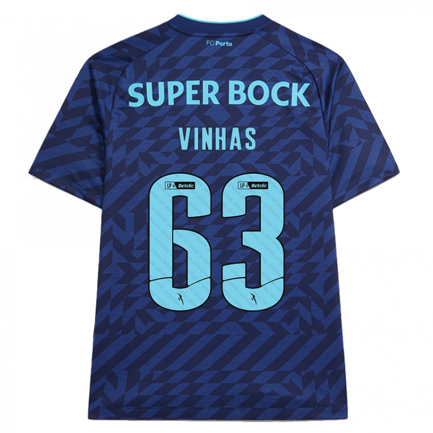 Homem Camisola David Vinhas #63 Azul-Marinho Terceiro 2024/25 Camisa