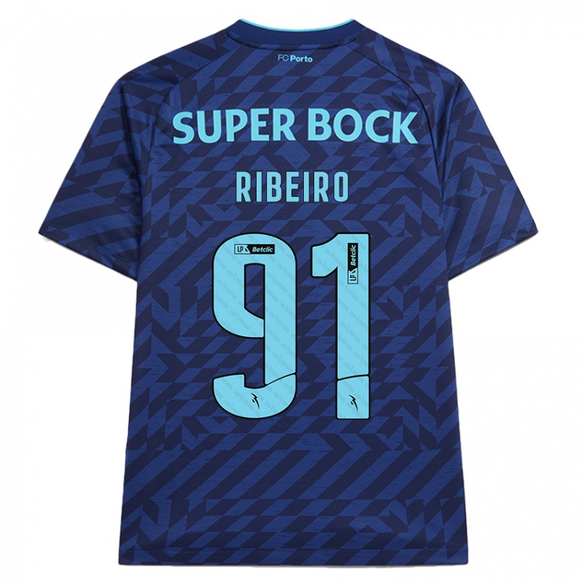 Homem Camisola Gonçalo Ribeiro #91 Azul-Marinho Terceiro 2024/25 Camisa