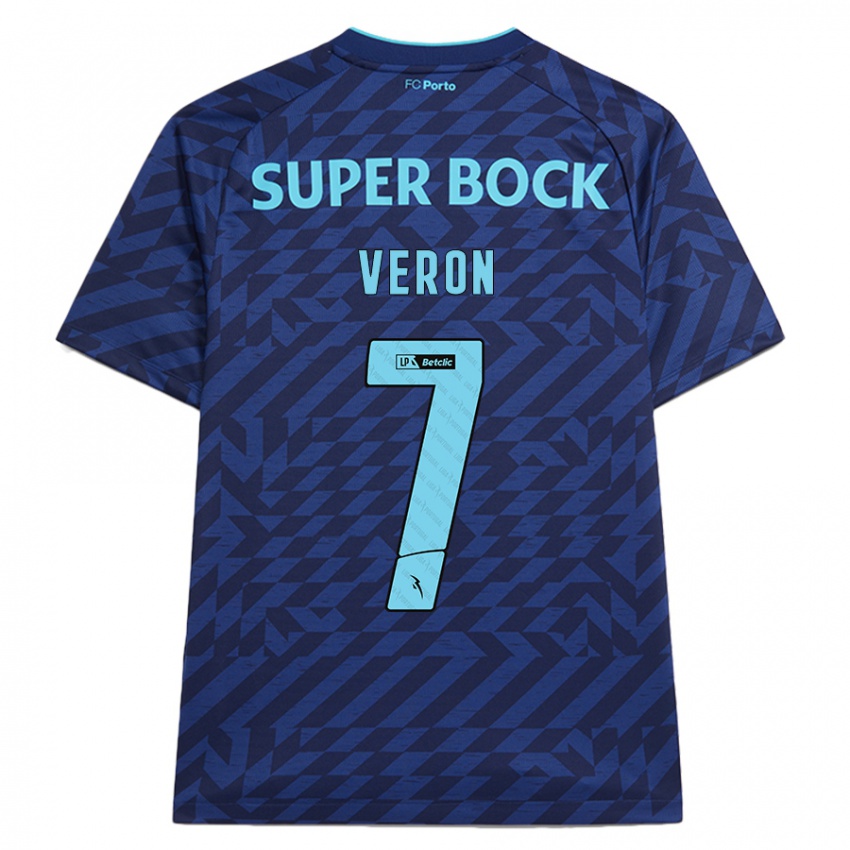 Homem Camisola Gabriel Veron #7 Azul-Marinho Terceiro 2024/25 Camisa