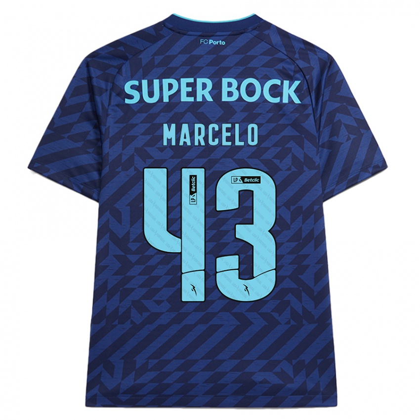 Homem Camisola Joao Marcelo #43 Azul-Marinho Terceiro 2024/25 Camisa