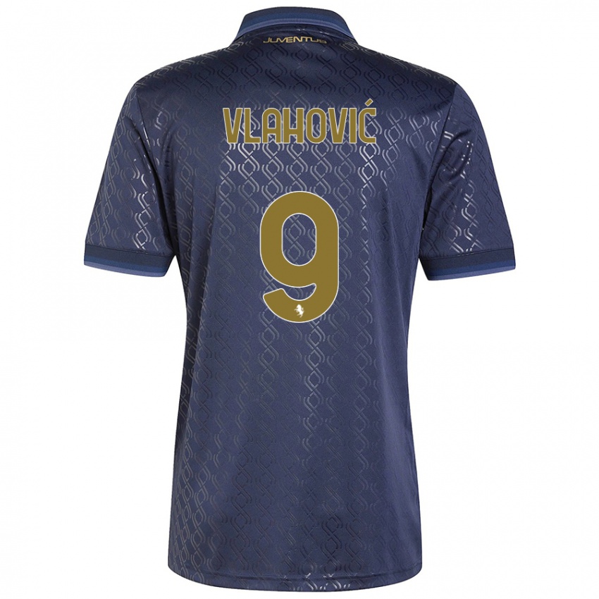 Homem Camisola Dusan Vlahovic #9 Azul-Marinho Terceiro 2024/25 Camisa