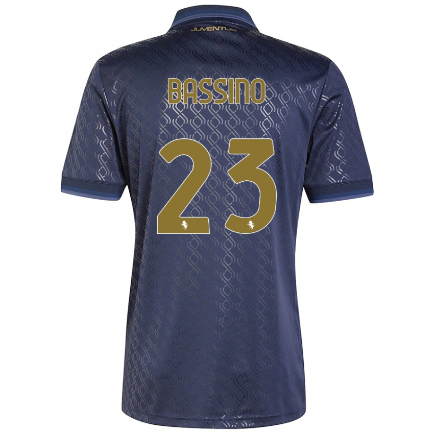 Homem Camisola Alessandro Bassino #23 Azul-Marinho Terceiro 2024/25 Camisa