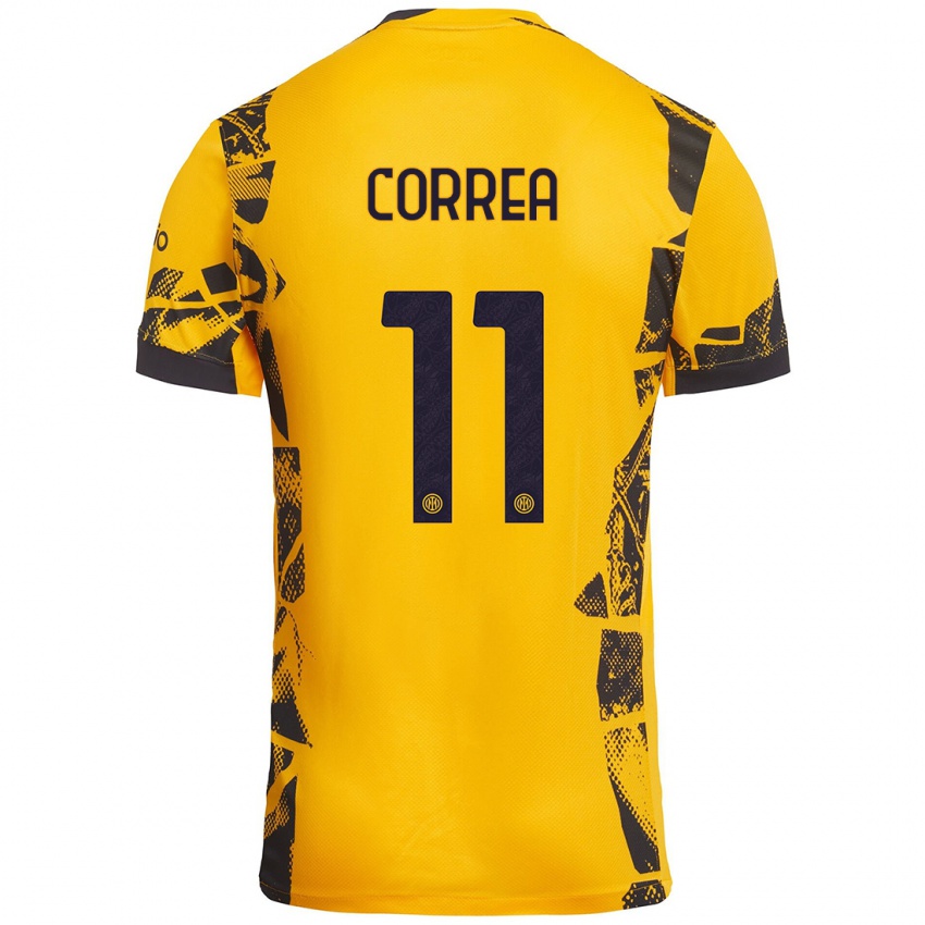 Homem Camisola Joaquín Correa #11 Ouro Preto Terceiro 2024/25 Camisa