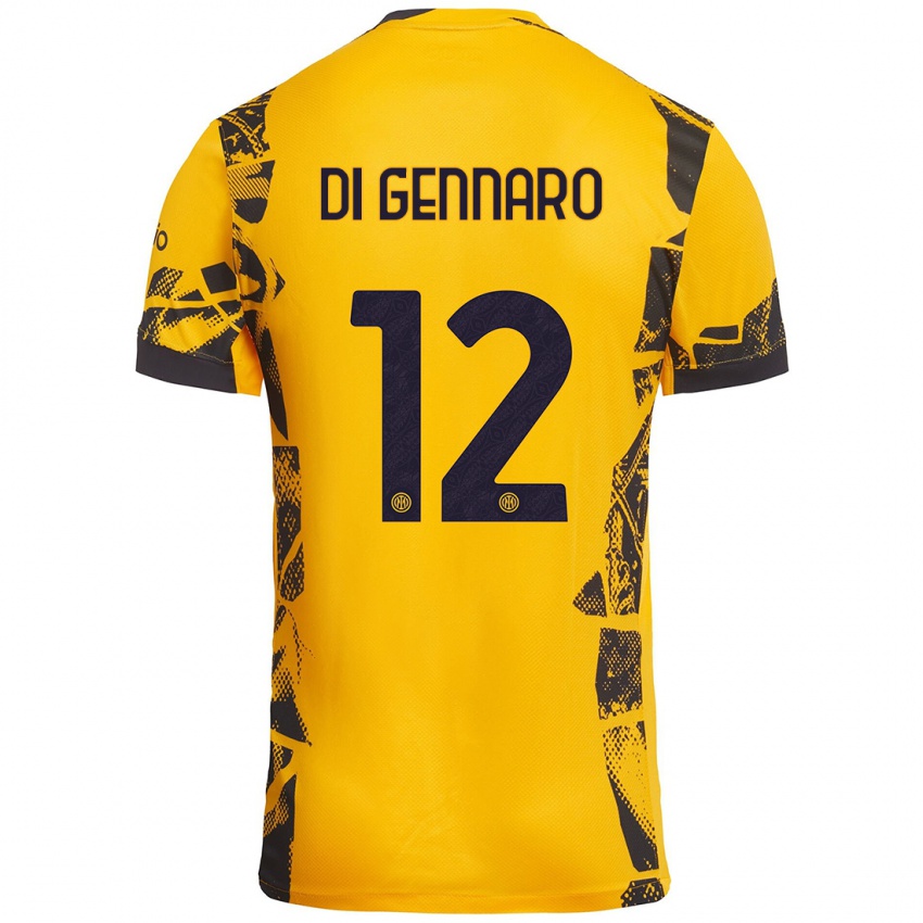 Homem Camisola Raffaele Di Gennaro #12 Ouro Preto Terceiro 2024/25 Camisa