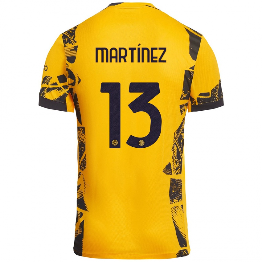 Homem Camisola Josep Martínez #13 Ouro Preto Terceiro 2024/25 Camisa