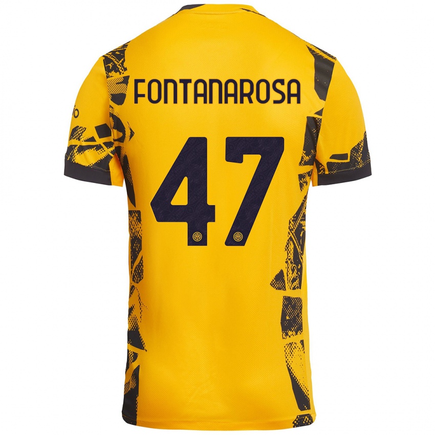 Homem Camisola Alessandro Fontanarosa #47 Ouro Preto Terceiro 2024/25 Camisa