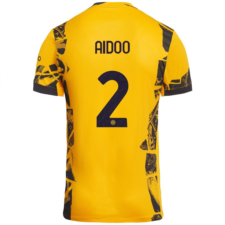 Homem Camisola Mike Aidoo #2 Ouro Preto Terceiro 2024/25 Camisa