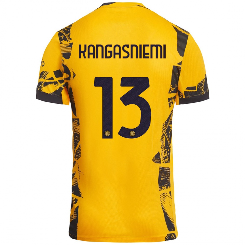 Homem Camisola Ilari Kangasniemi #13 Ouro Preto Terceiro 2024/25 Camisa