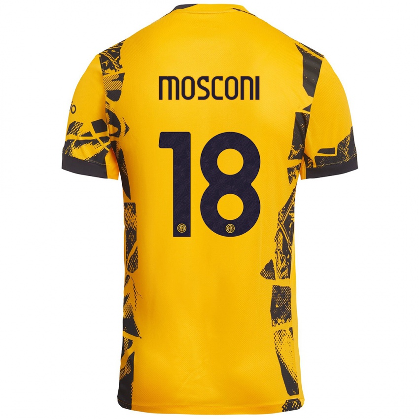 Homem Camisola Mattia Mosconi #18 Ouro Preto Terceiro 2024/25 Camisa