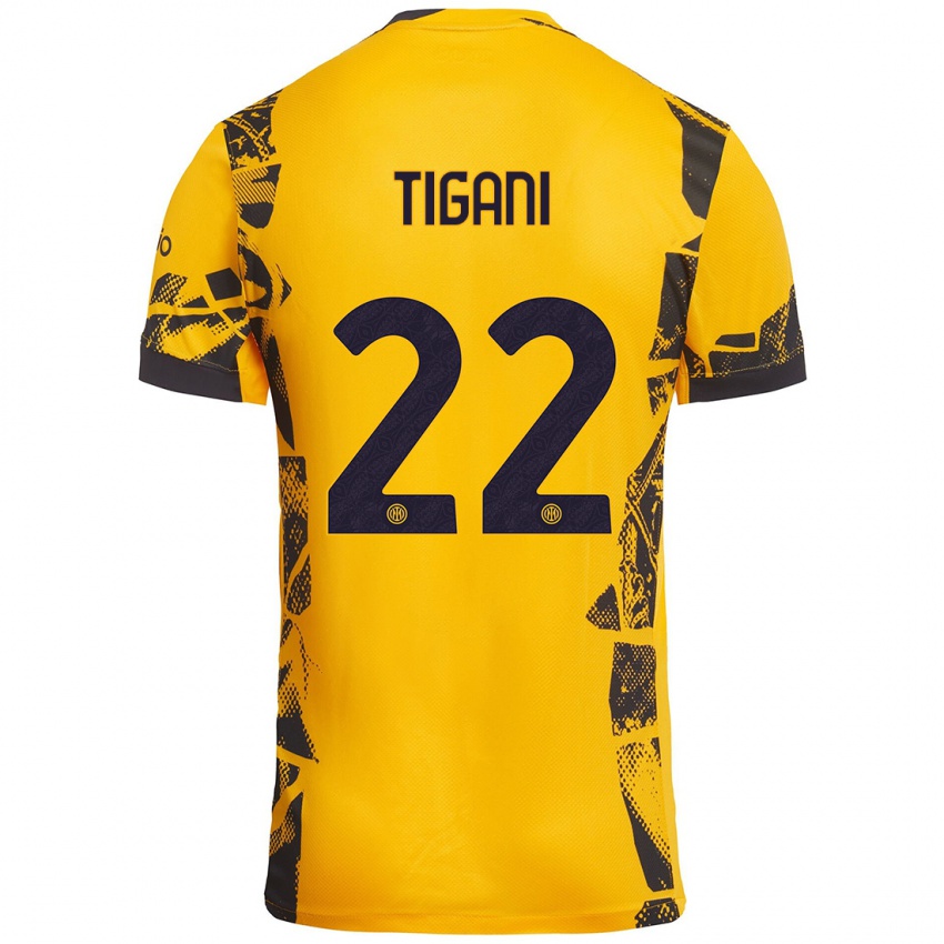 Homem Camisola Edoardo Tigani #22 Ouro Preto Terceiro 2024/25 Camisa