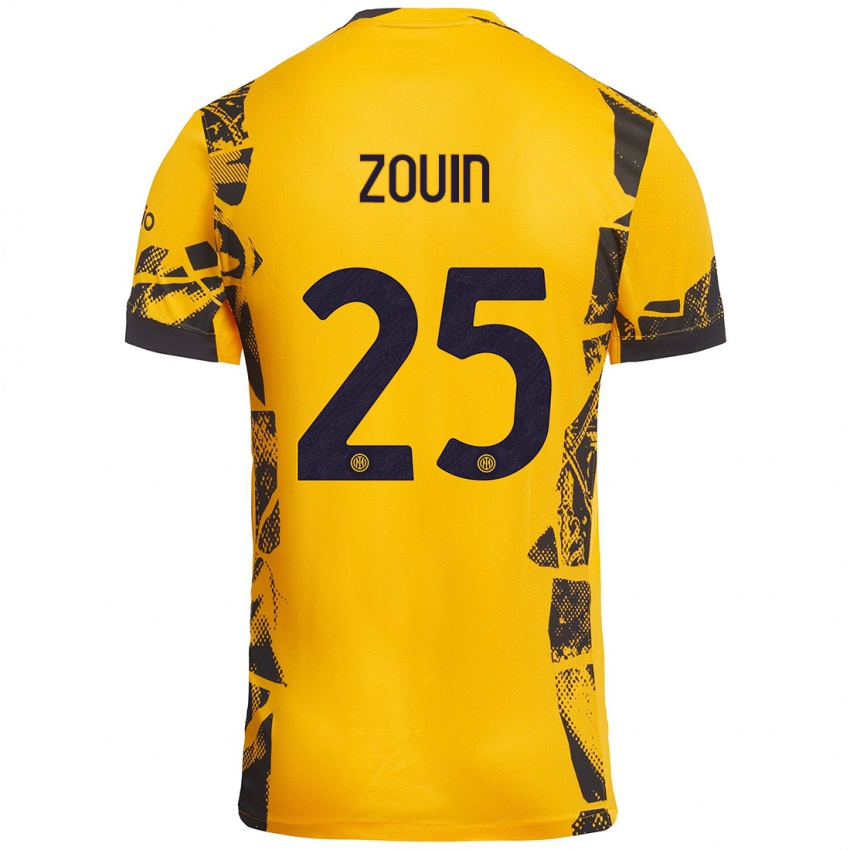 Homem Camisola Aymen Zouin #25 Ouro Preto Terceiro 2024/25 Camisa