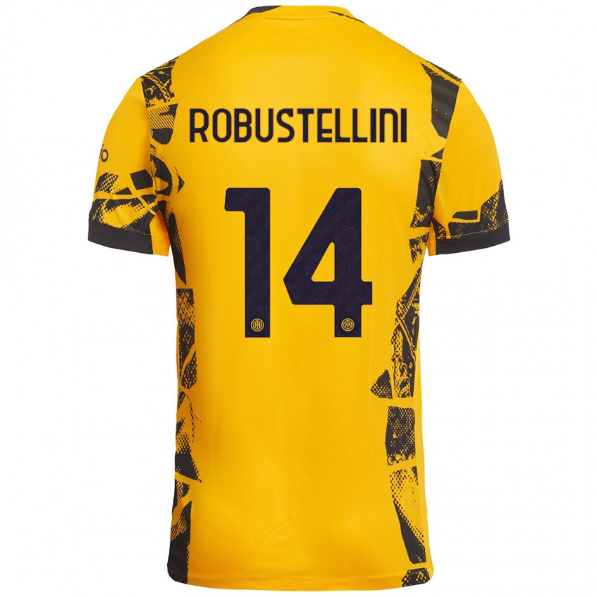 Homem Camisola Chiara Robustellini #14 Ouro Preto Terceiro 2024/25 Camisa