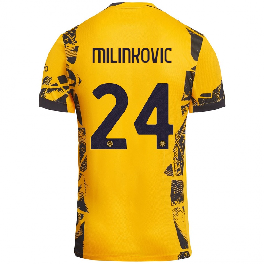 Homem Camisola Marija Milinković #24 Ouro Preto Terceiro 2024/25 Camisa