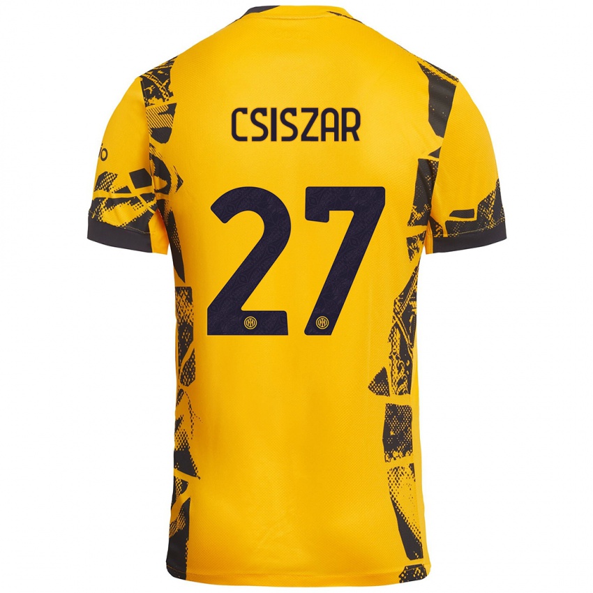 Homem Camisola Henrietta Csiszár #27 Ouro Preto Terceiro 2024/25 Camisa