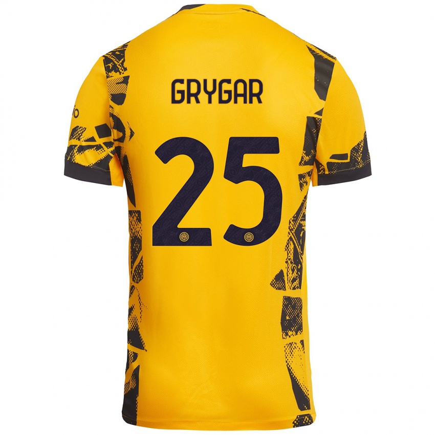 Homem Camisola Samuel Grygar #25 Ouro Preto Terceiro 2024/25 Camisa