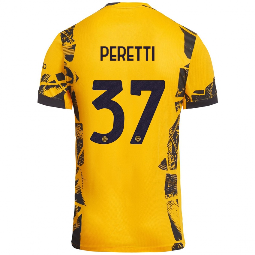 Homem Camisola Lorenzo Peretti #37 Ouro Preto Terceiro 2024/25 Camisa