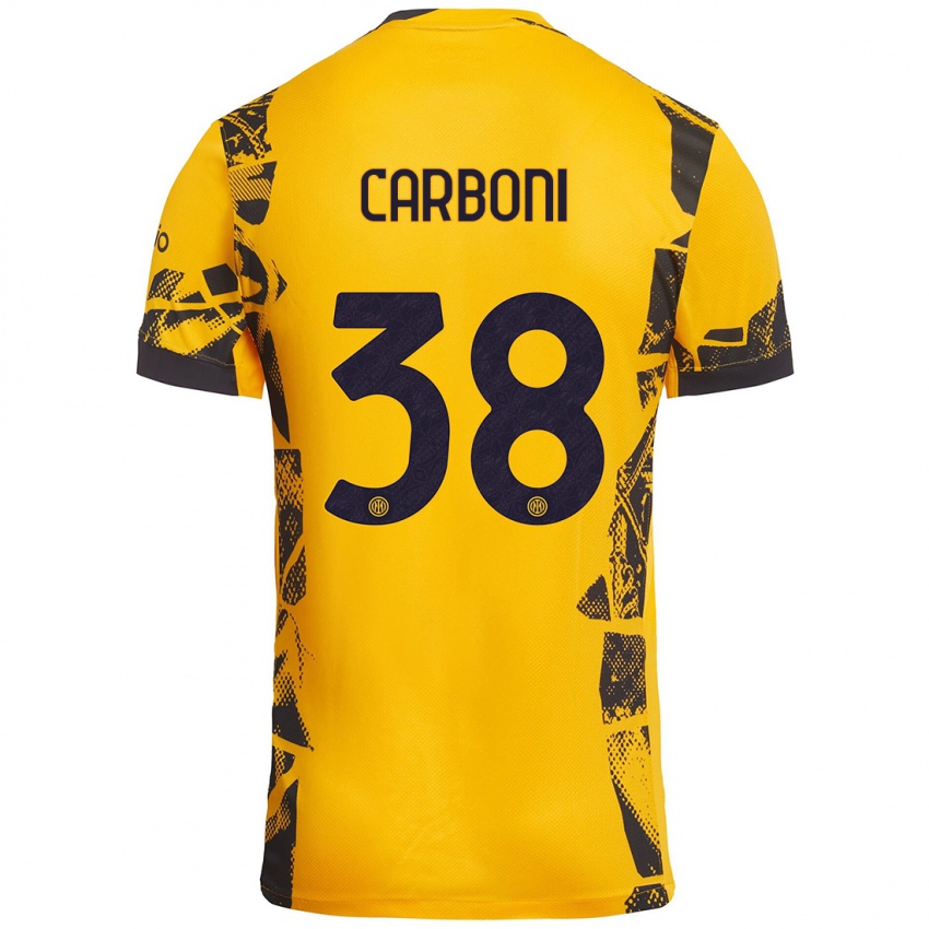 Homem Camisola Valentin Carboni #38 Ouro Preto Terceiro 2024/25 Camisa