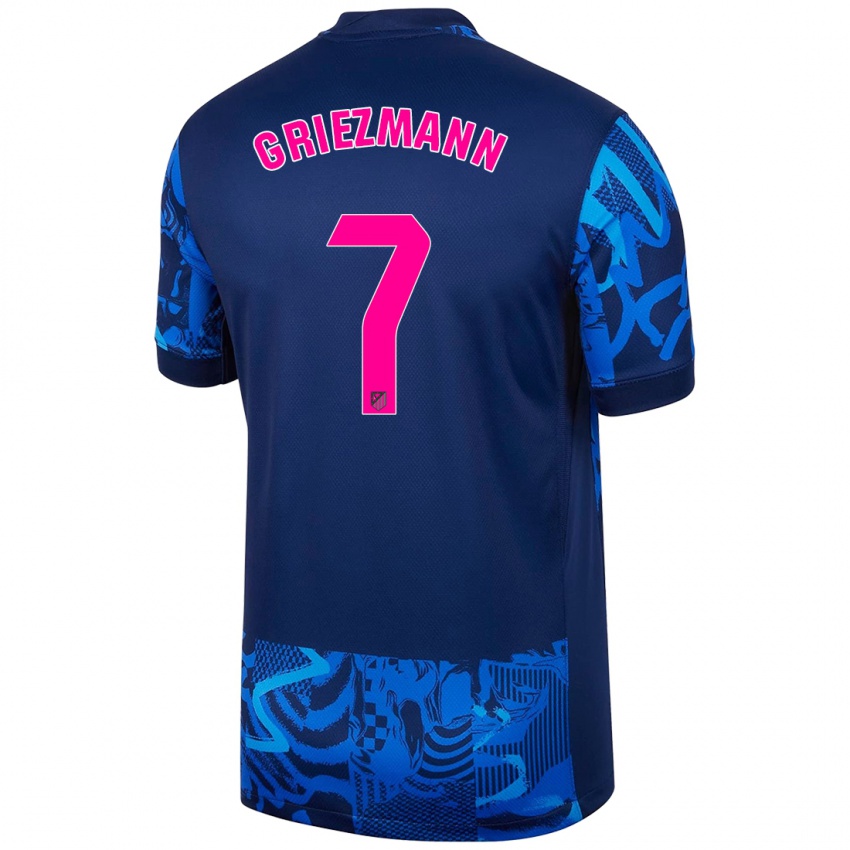 Homem Camisola Antoine Griezmann #7 Azul Real Terceiro 2024/25 Camisa