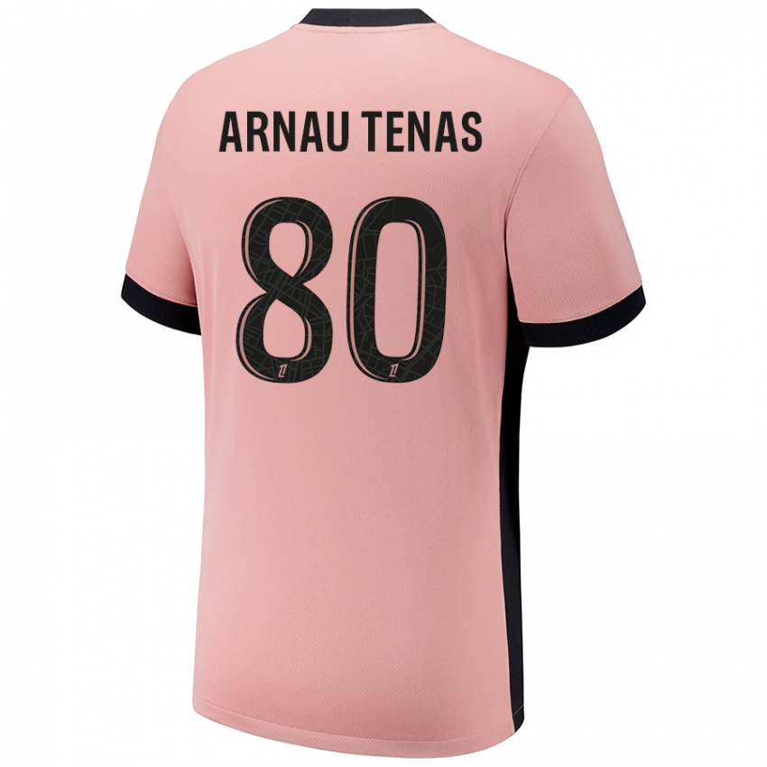 Homem Camisola Arnau Tenas #80 Rosa Ferrugem Terceiro 2024/25 Camisa