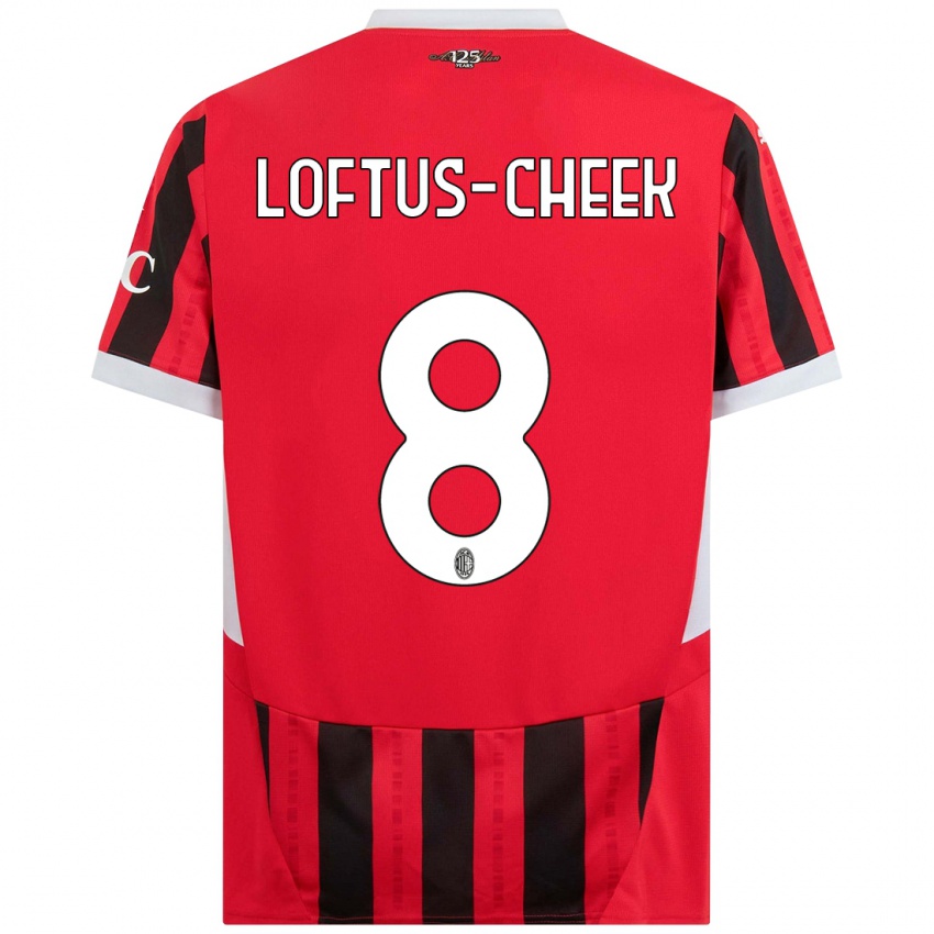 Mulher Camisola Ruben Loftus-Cheek #8 Vermelho Preto Principal 2024/25 Camisa