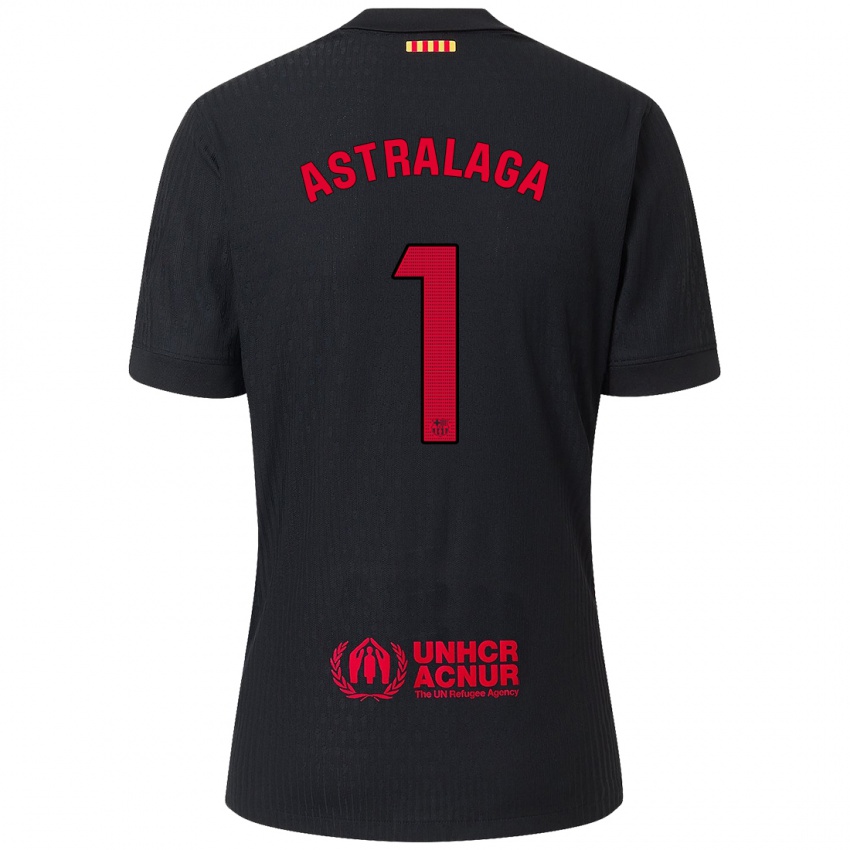 Mulher Camisola Ander Astralaga #1 Vermelho Preto Alternativa 2024/25 Camisa