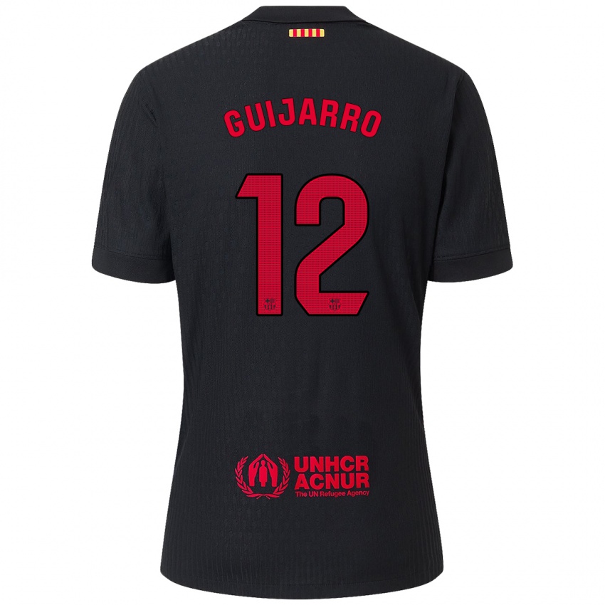 Mulher Camisola Patricia Guijarro #12 Vermelho Preto Alternativa 2024/25 Camisa