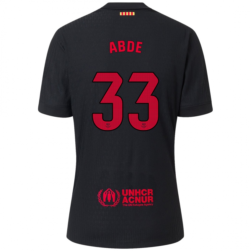 Mulher Camisola Ez Abde #33 Vermelho Preto Alternativa 2024/25 Camisa