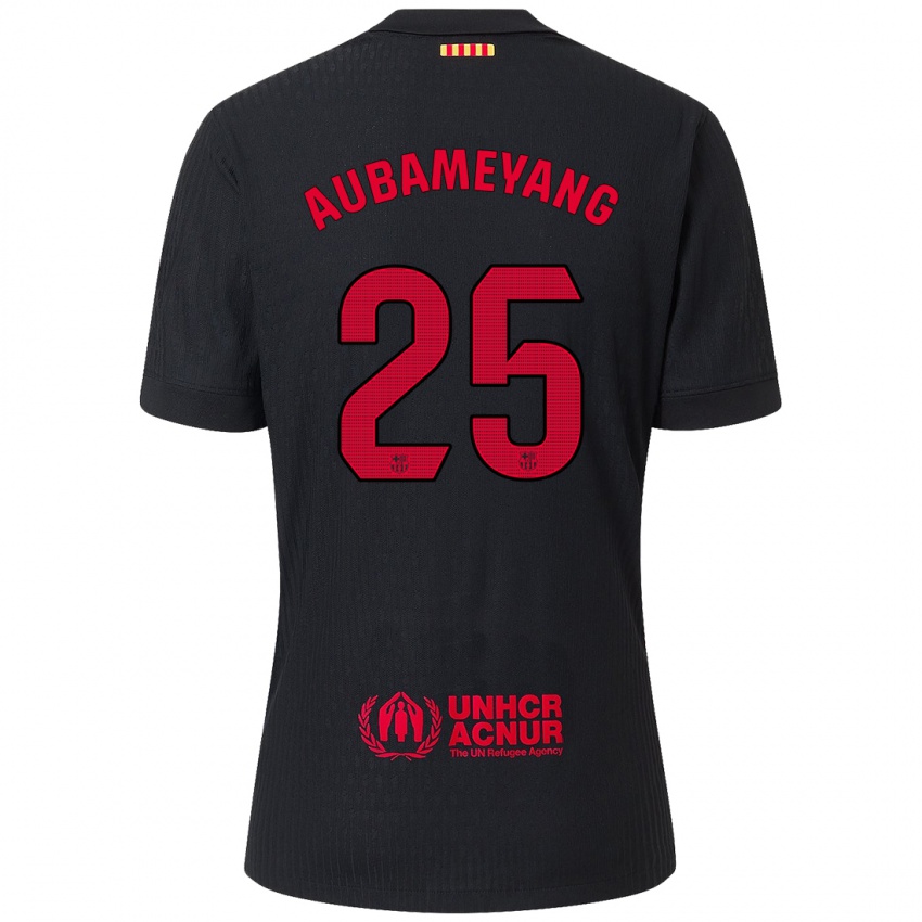 Mulher Camisola Pierre Emerick Aubameyang #25 Vermelho Preto Alternativa 2024/25 Camisa