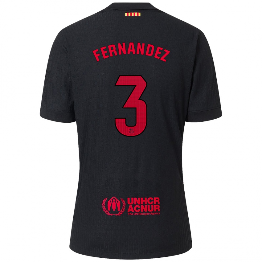 Mulher Camisola Jana Fernandez #3 Vermelho Preto Alternativa 2024/25 Camisa