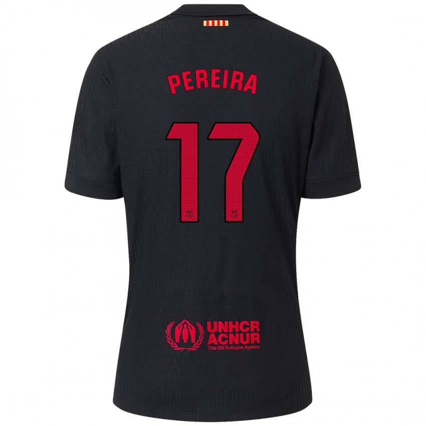 Mulher Camisola Andrea Pereira #17 Vermelho Preto Alternativa 2024/25 Camisa