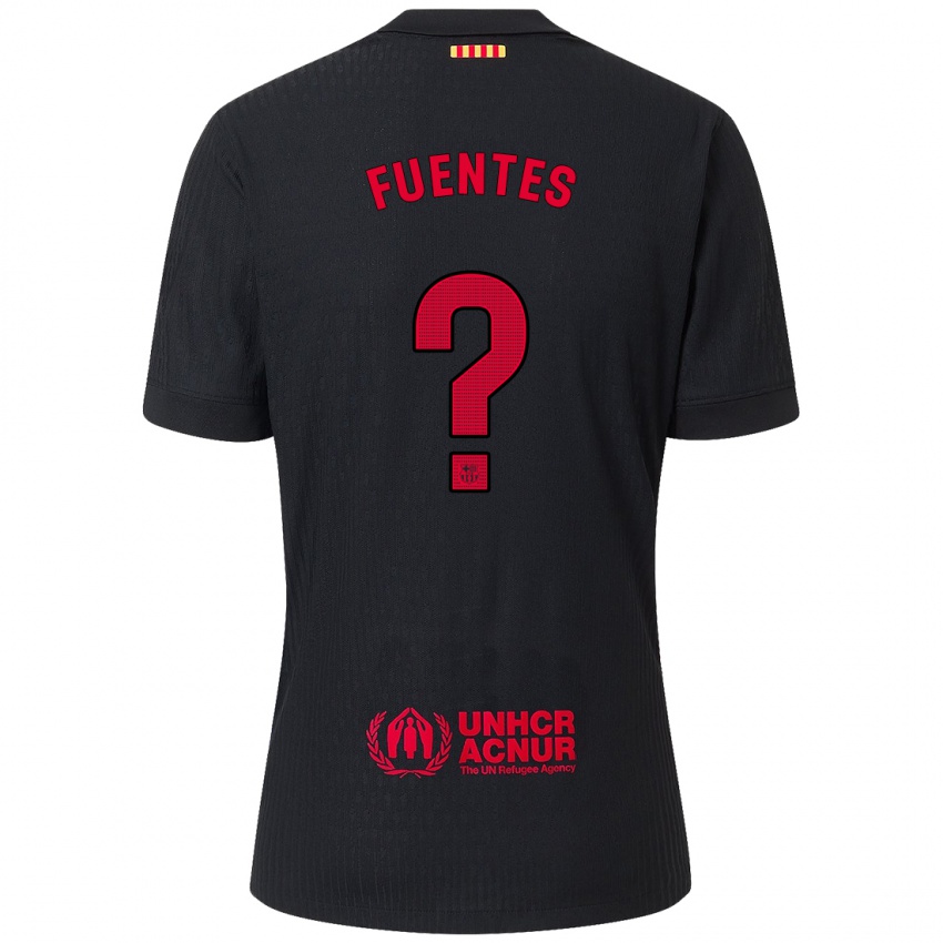 Mulher Camisola Juan David Fuentes #0 Vermelho Preto Alternativa 2024/25 Camisa