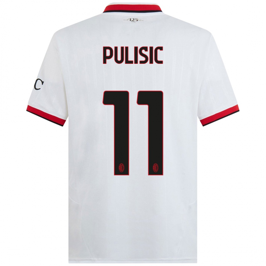 Mulher Camisola Christian Pulisic #11 Branco Preto Vermelho Alternativa 2024/25 Camisa