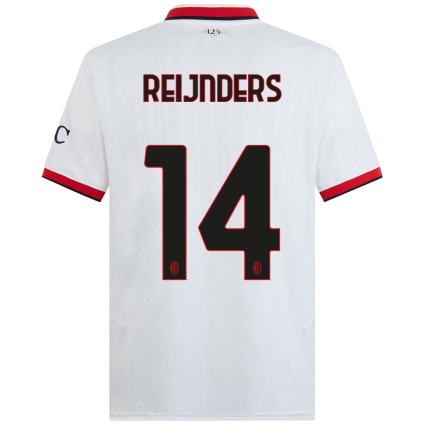 Mulher Camisola Tijjani Reijnders #14 Branco Preto Vermelho Alternativa 2024/25 Camisa