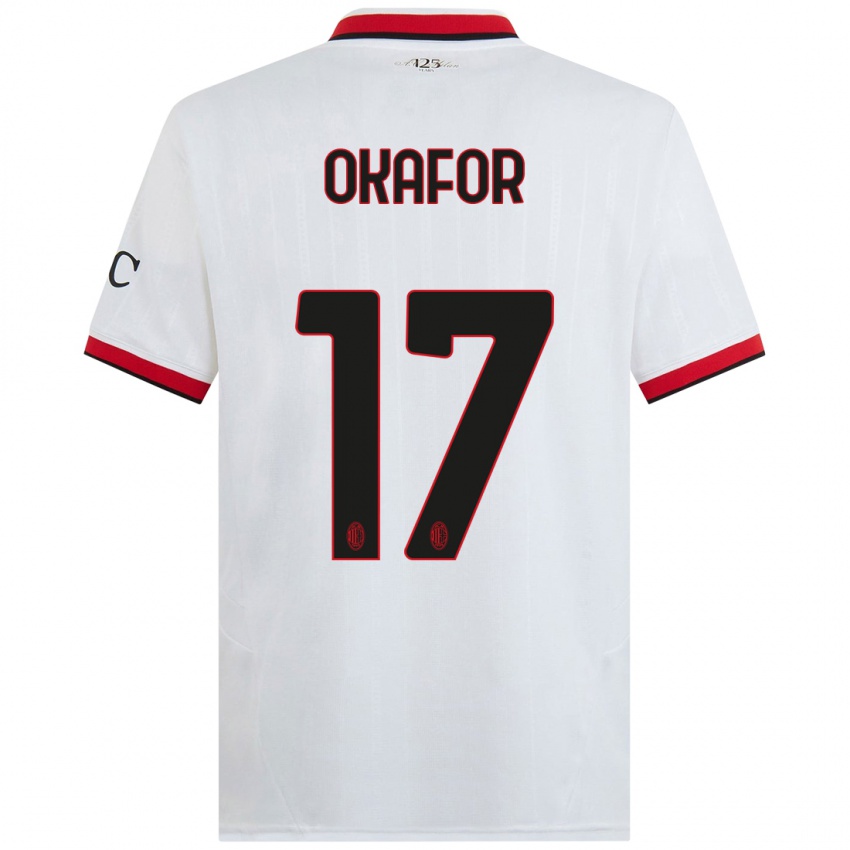 Mulher Camisola Noah Okafor #17 Branco Preto Vermelho Alternativa 2024/25 Camisa