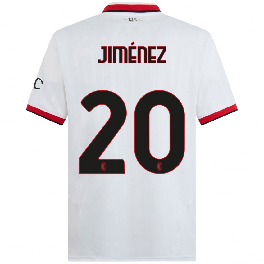 Mulher Camisola Álex Jiménez #20 Branco Preto Vermelho Alternativa 2024/25 Camisa