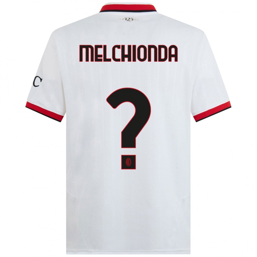 Mulher Camisola Marco Melchionda #0 Branco Preto Vermelho Alternativa 2024/25 Camisa