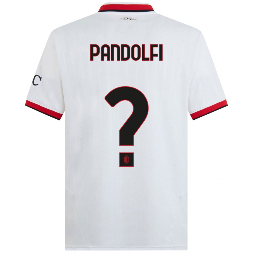 Mulher Camisola Fabio Pandolfi #0 Branco Preto Vermelho Alternativa 2024/25 Camisa