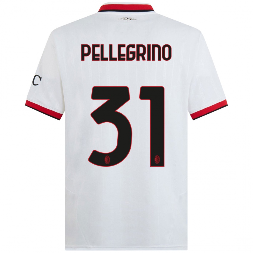 Mulher Camisola Marco Pellegrino #31 Branco Preto Vermelho Alternativa 2024/25 Camisa