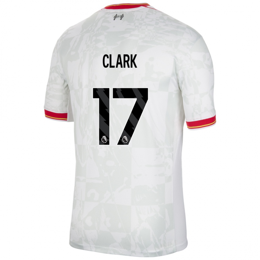 Mulher Camisola Jenna Clark #17 Branco Vermelho Preto Terceiro 2024/25 Camisa